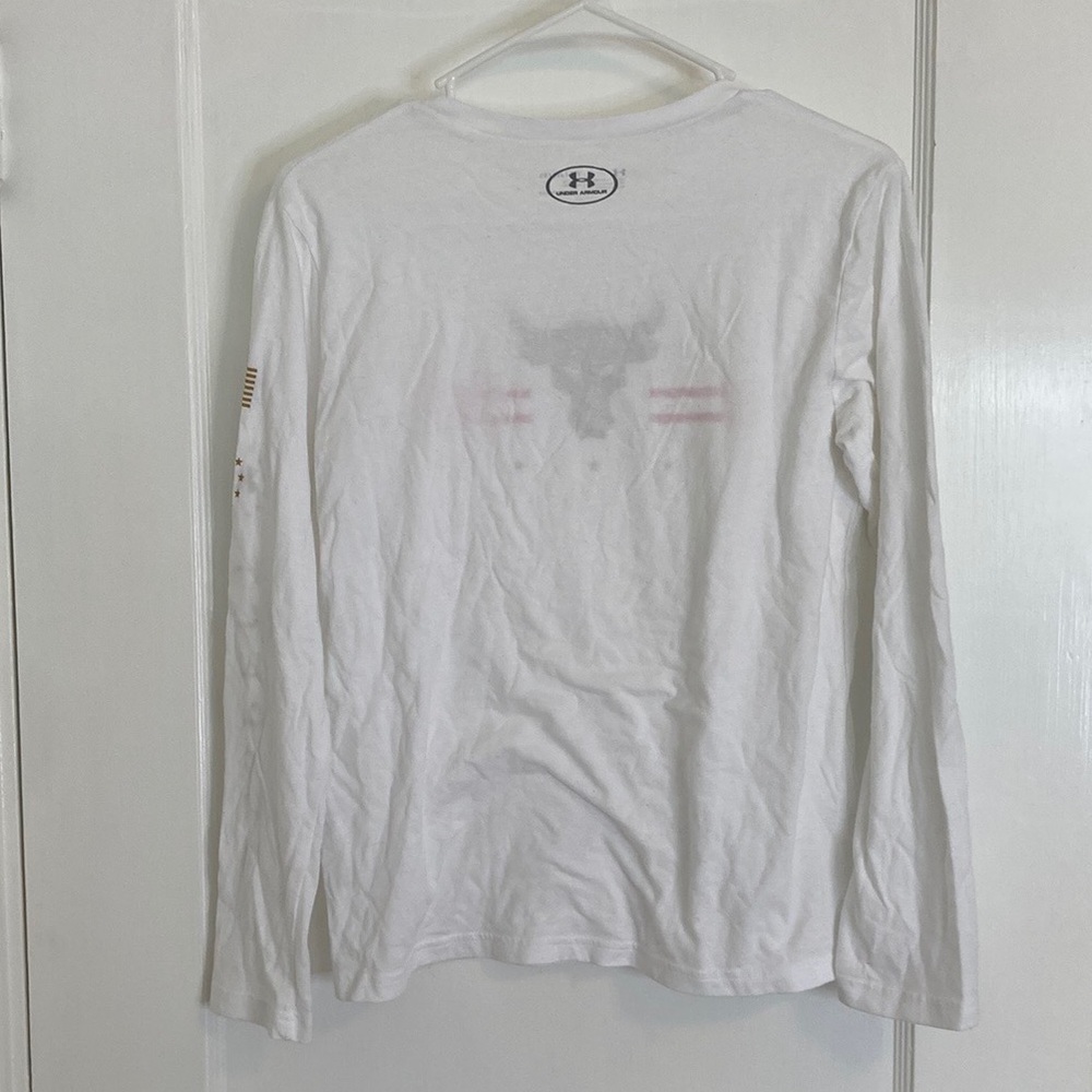 Under Armour Long Sleeve Project Rock Respect White T-Shirt - Picture 8 of 12